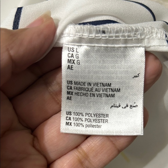 Alfani Size Large White 3/4 Button-Down Shirt with Black/Yellow Grid Print - Picture 6 of 11